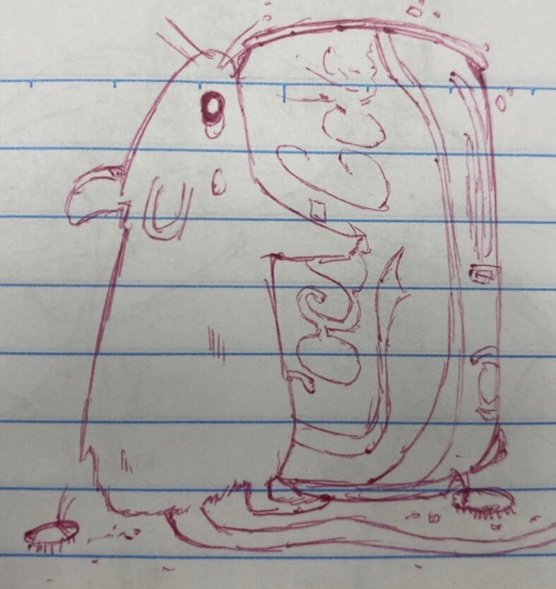 Cartoon rat pen sketch